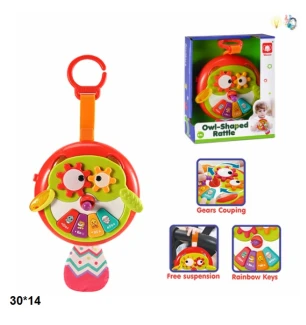 Брязкальце 836 (72шт/2) підвіска сова батарейкова музичне світиться у коробці 30*14 см