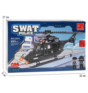 Конструктор AUSINI 23511 (36шт/2) "Поліцейський вертоліт" 227 деталей у коробці  