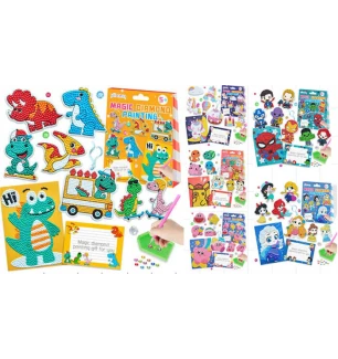 Алмазна мозаїка C 64273 (250шт) 6 наліпок закладка листівка інструменти у коробці  