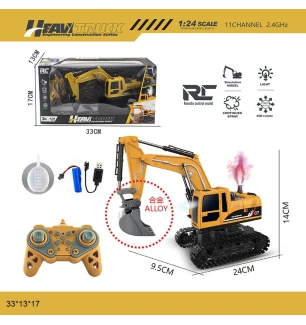 Будівельна техніка екскаватор на р/к YB321 (24шт) акумуляторний USB світиться пар у коробці 33*13*17