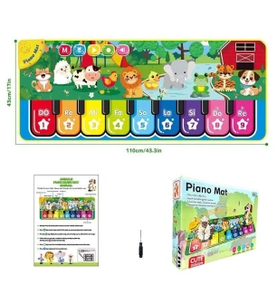 Килимок музичний 638-25 (40шт) 110 х 3 х 43 см на батарейках музичні інструменти ноти звуки тварин з