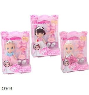 Лялька типу "Барбі" 16,5 см 65002 (120шт/2) з аксесуарами 3 види під слюдою 23*6*15 см