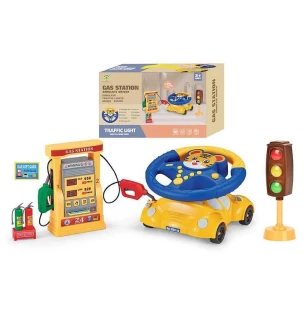 Кермо музичне 2192 E-47 (24шт) тигреня світлофор заправна станція підсвічування звук мелодії машина-