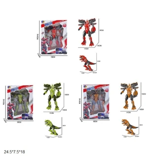 Трансформер Transformer динозавр D622-E507ABC (72шт/2) 3 види у коробці 24,5*7,5*18 см