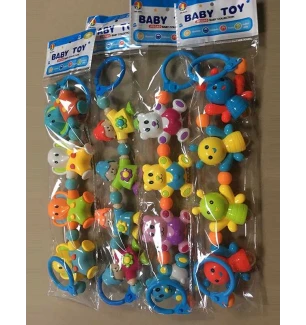 Брязкальце 6335/32/82/56 (288шт) 2 карабіни на резинці 4 брязкальця у пакеті