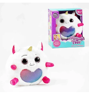 Інтерактивна іграшка 1929-2 (24шт) "Єдиноріжка" підсвічування мелодії повторюшка м'який у коробці