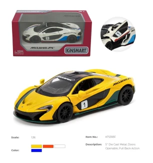 Модель машини KINSMART KT5393FW (96шт/4) McLaren P1 w/printing металева інерційна відкриваються двер