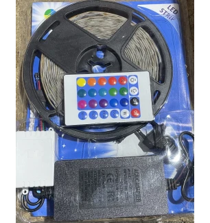 Стрічка LED 5 метрів 5050 (100шт) з пультом управління живлення від 220 V під слюдою
