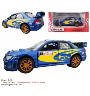 Модель машини KINSMART KT5328W (96шт/4) "SUBARU IMPREZA WRC 2007" металева інерціна відкриваються