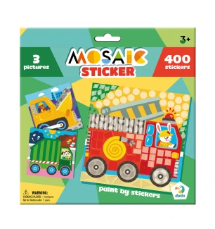 Набір для творчості мозаїка зі стікерами 300899 (24шт) «Транспорт» у коробці 23*23*0,3 см