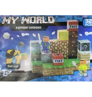 Конструктор магнітний Майнкрафт MY WORLD MINECRAFT SX-32 (168шт) 32 елементи у коробці