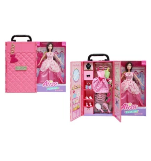 Лялька типу "Барбі" YS 2502 A (18шт/2) висота 30 см шарнірні кінцівки гардероб із поличками 2 сукні