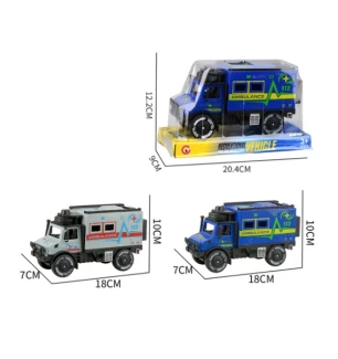 Вантажівка швидка допомога 9891-4F (120шт/2) 2 види під слюдою 20,4*9*12,2 см