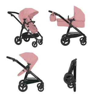 Коляска для ляльки 2в1 CARRELLO ULTRA 9696 (1шт) POWDER PINK з сумкою металева у коробці 51*14,5*44,