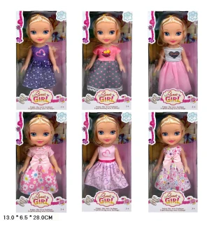 Лялька 28 см 1828A52/3/4/5/6/9 (96шт/2) 6 видів у коробці 28*6,5*13 см