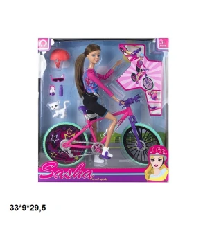 Лялька типу "Барбі" 29 см JY1105 (30шт) з велосипедом та аксесуарами у коробці 33*9*29,5 см