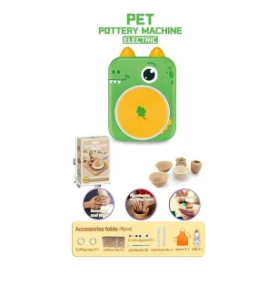 Набір для гончарства 8825 (30шт) електричний гончарний круг працює від мережі глина фартух фарби інс