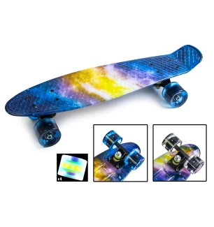 Пенніборд (Пенниборд) PENNY BOARD "UNIVERSE" Всесвіт PR66 (8шт) PU колеса світяться, в пак. 57*15 см