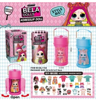 Лялька L.O.L. LOL Bela Dolls BL1154 (84шт/2) має кольорове волосся капсула 16 см у виді лака для во