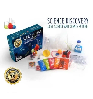 Набір хіміка 304 A (72шт) 78 варіацій експериментів 3 баночки з фарбою реактиви-порошки 4 мірні скля