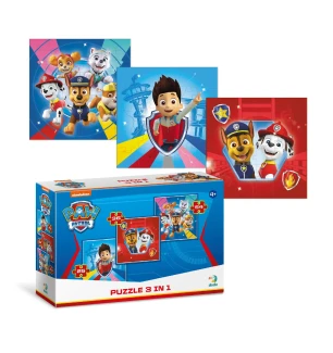 Пазл дитячий 200153 (16шт) Dodo «Paw Patrol» Команда готова до пригод 3в1 у коробці 18 × 6,5 × 27,5