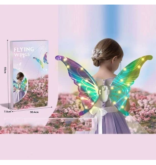 Крила 606-21 (24шт) працюють від батарейок підсвічування рух крилами мелодія ремінці для кріплення у