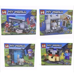 Конструктор Майнкрафт MY WORLD MINECRAFT MG2108 (160шт/2) 4 види 78-89 елементи у коробці