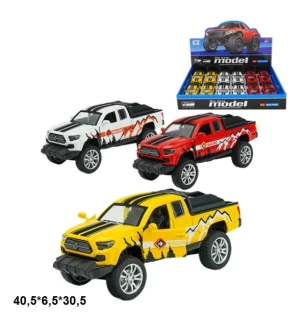 Модель металевий джип K147A25 (216шт/2) пікап відкриваються двері 3 види 12 шт у коробці 40,5*6,5*30