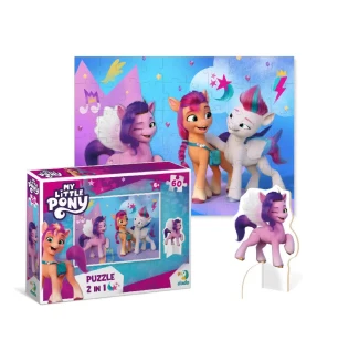 Пазли дитячі 200140 (14шт) Dodo «My Little Pony» Стильні подружки 2 в 1 60 елементів з фігуркою