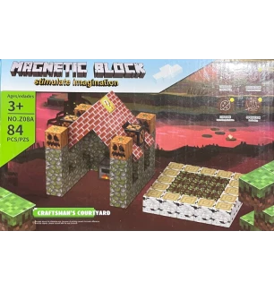 Конструктор магнітний Майнкрафт MY WORLD MINECRAFT Z08A (48шт) 84 елементів у коробці