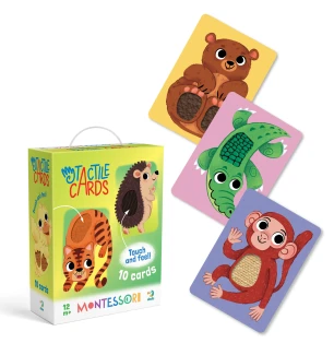 Набір карток Монтесорі з тактильними елементами 301230 (40шт) «Малюки тварин» Dodo у коробці 15×6×12