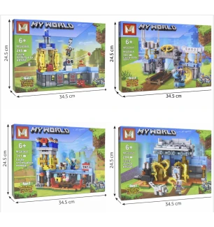 Конструктор Майнкрафт MY WORLD MINECRAFT MG696 (96шт/2) 4 види 284-311 елементів у коробці 24,5*34,5
