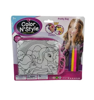 Сумка-розмальовка 607-5 (432шт/2) текстильна 4 мініфломастери застібається на блискавку на листі