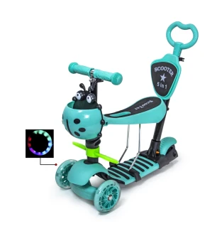 Самокат 5 в 1 SCOOTER 5IN1 "TIFFANY" (6шт) з колесами що світяться та ручкою батьківською, в кор.