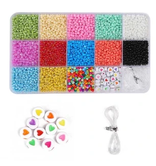 Набір бісеру 1198-22 (120шт/2) ліска фурнітура у боксі