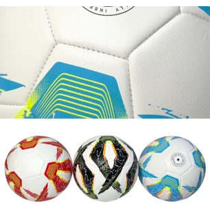 М'яч футбольний BT-FB-0365 (30шт) розмір №5 PU 370 грам 3-х шаровий з ниткою 3 види у пакеті 