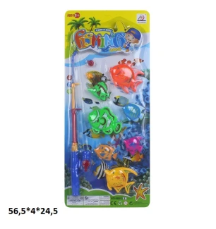 Рибалка дитяча магнітна 6801-3 (96шт/2) 7 шт на листі 56,5*4*24,5 см