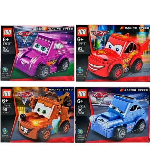 Конструктор Тачки Cars L7016 (120шт/2) 4 види 90-96 деталей у коробці