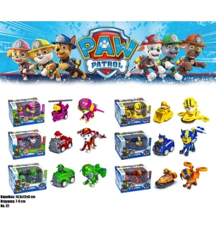 Мульт герої Щенячий патруль. Paw Patrol PP C1 (144шт/2) 6 видів відкривається рюкзак у коробці 14,5*