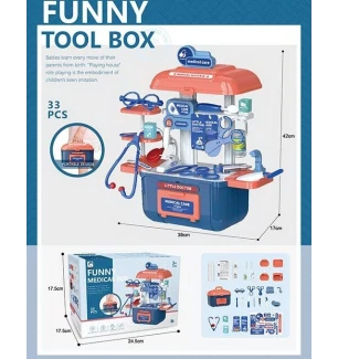 Набір лікаря стіл 660-86 (8шт) з аксесуарами музичний світиться у коробці 61*12,5*45 см 628-A22
