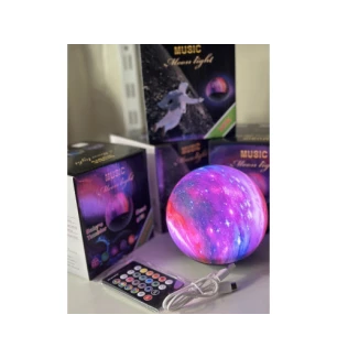 3D Moon Lamp нічник Космос BR-036 (60шт) зі звуком та пультом 16 кольорів у коробці