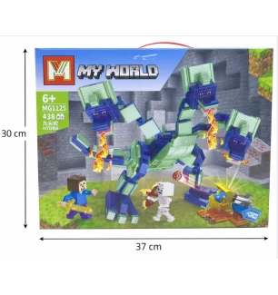Конструктор Майнкрафт MY WORLD MINECRAFT MG1125 (24шт/2) 438 елементів у коробці 30*37*5 см