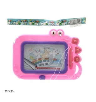 Дошка для малювання магнітна 312E (96шт/2) кольорова з печатками 2 види у пакеті 30*3*23 см