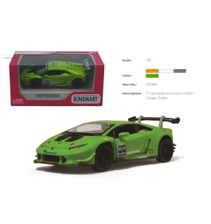 Модель машини KINSMART KT5389W (96шт/4) LAMBORGHINI HURACAN-LP620-2 SUPER TROFEO металева інерційна 