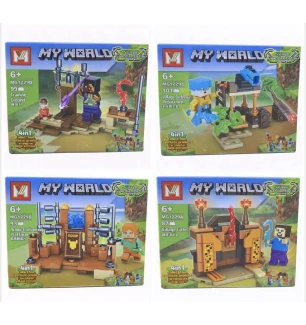 Конструктор Майнкрафт MY WORLD MINECRAFT MG1229 (160шт/2) 4 види 87-101 елементи у коробці