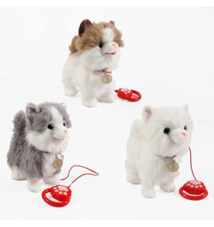 Улюбленець C 73703 (60шт) "Кошеня" на повідці звук ходить облизує музика запис та відтворення голосу