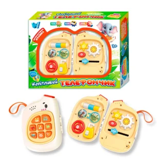 Іграшка "Кмітливий телефончик" 52548 (72шт) "WToys" укр мовою пісні скоромовки звуки загадки пальчик